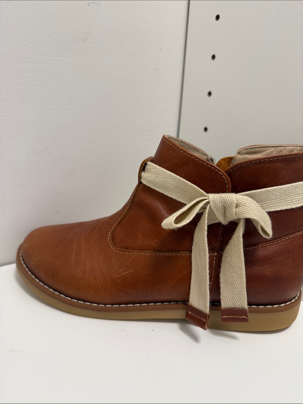 Elephantito Sunny Bootie Brown Ankle Boot w/Cream Bow sz 1 - Picture 10 of 12